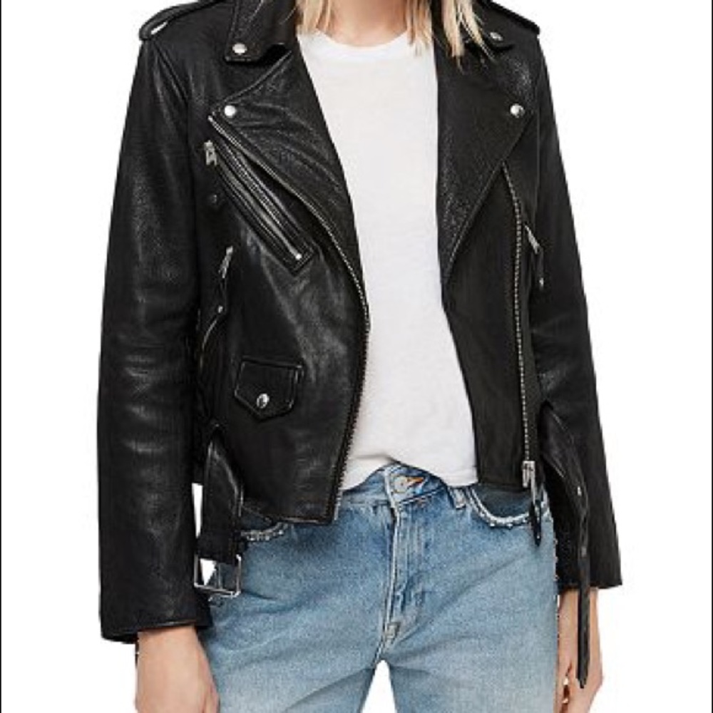 All Saints Sarana Biker Leather Jacket